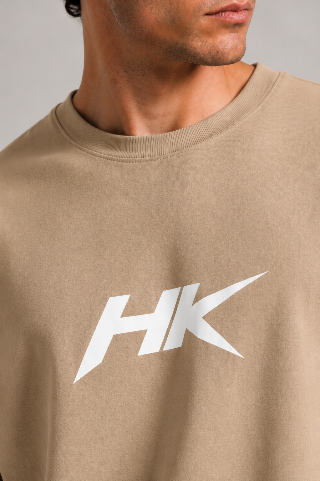Over size t-shirt Beige